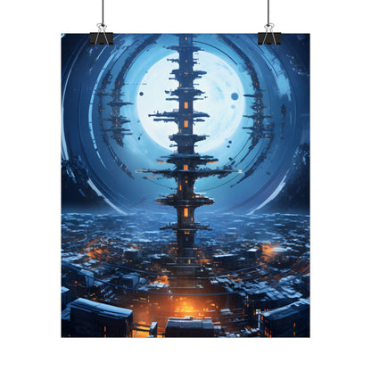 Aetherial Space Station: Low Earth Orbit Digital Art - Poster