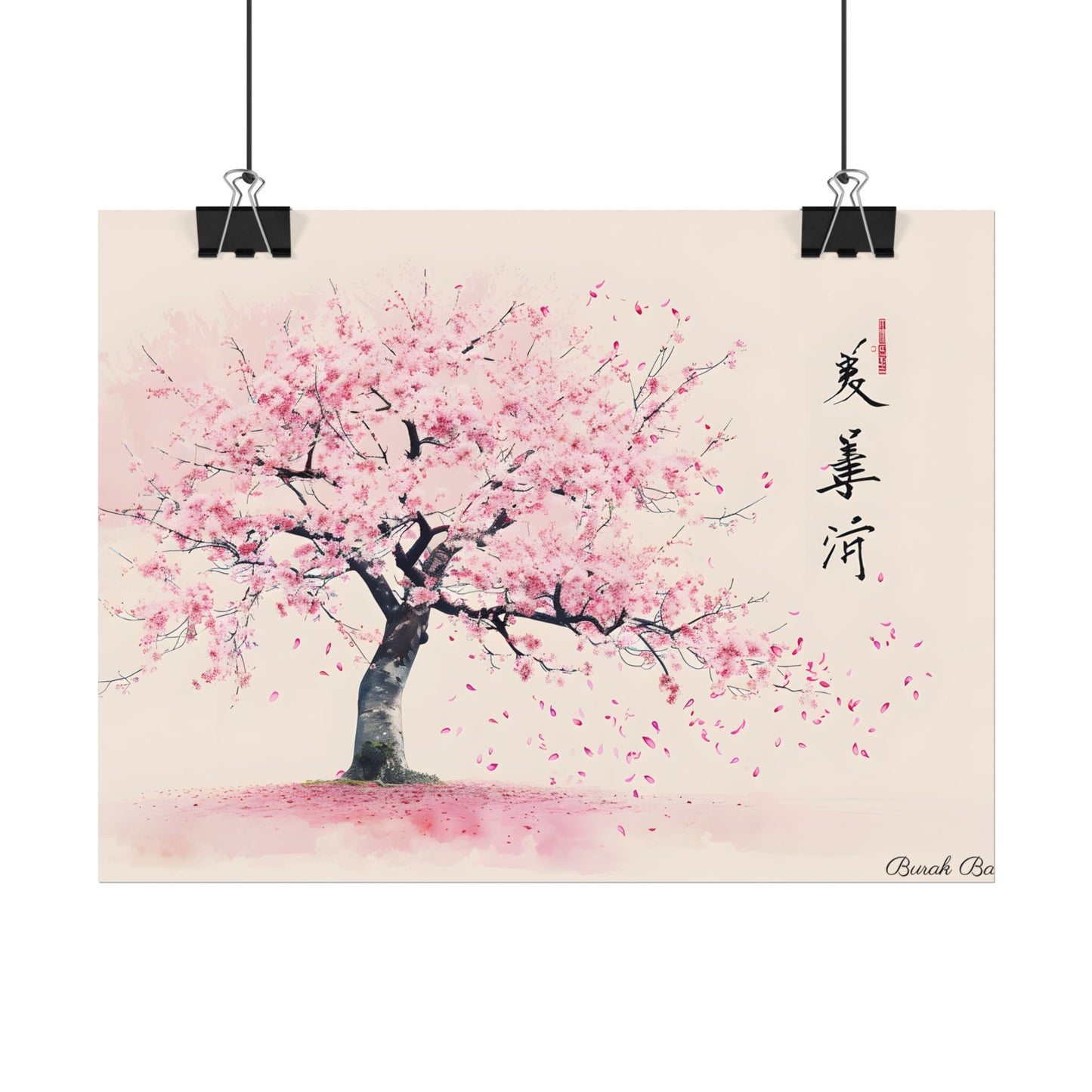 Japanese Cherry Blossom Art: Springtime Painting - Poster