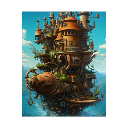 Oceanic Steampunk Treasure Dive: Underwater Adventure Artwork - Poster
