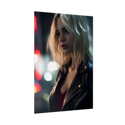 Cyberpunk Youth: Close-Up Portrait - Poster
