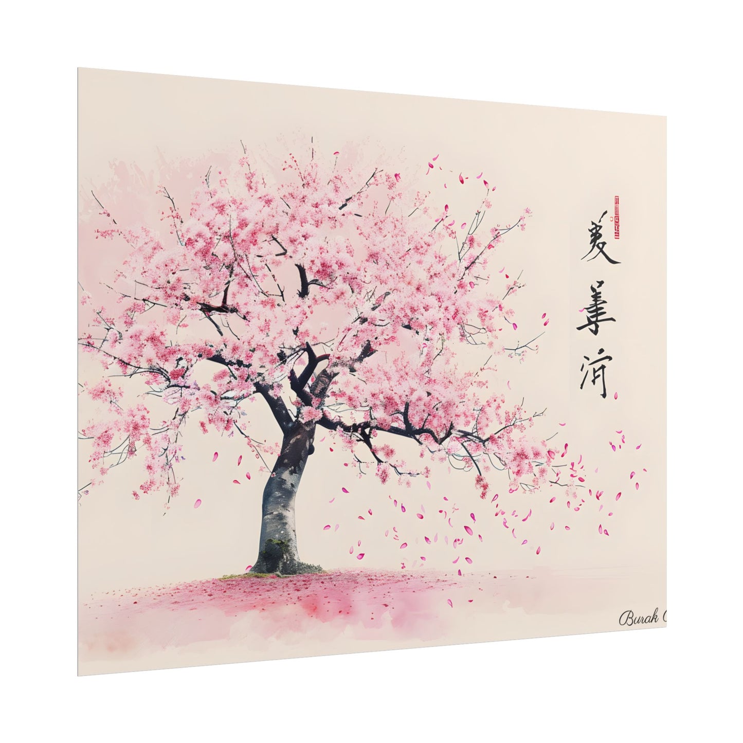 Japanese Cherry Blossom Art: Springtime Painting - Poster