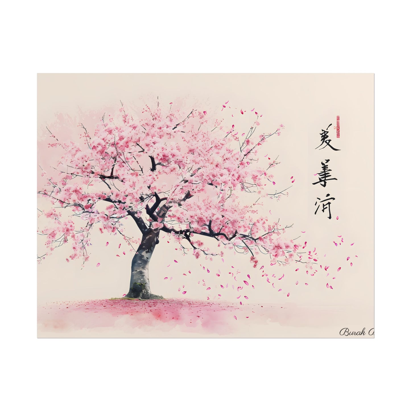 Japanese Cherry Blossom Art: Springtime Painting - Poster