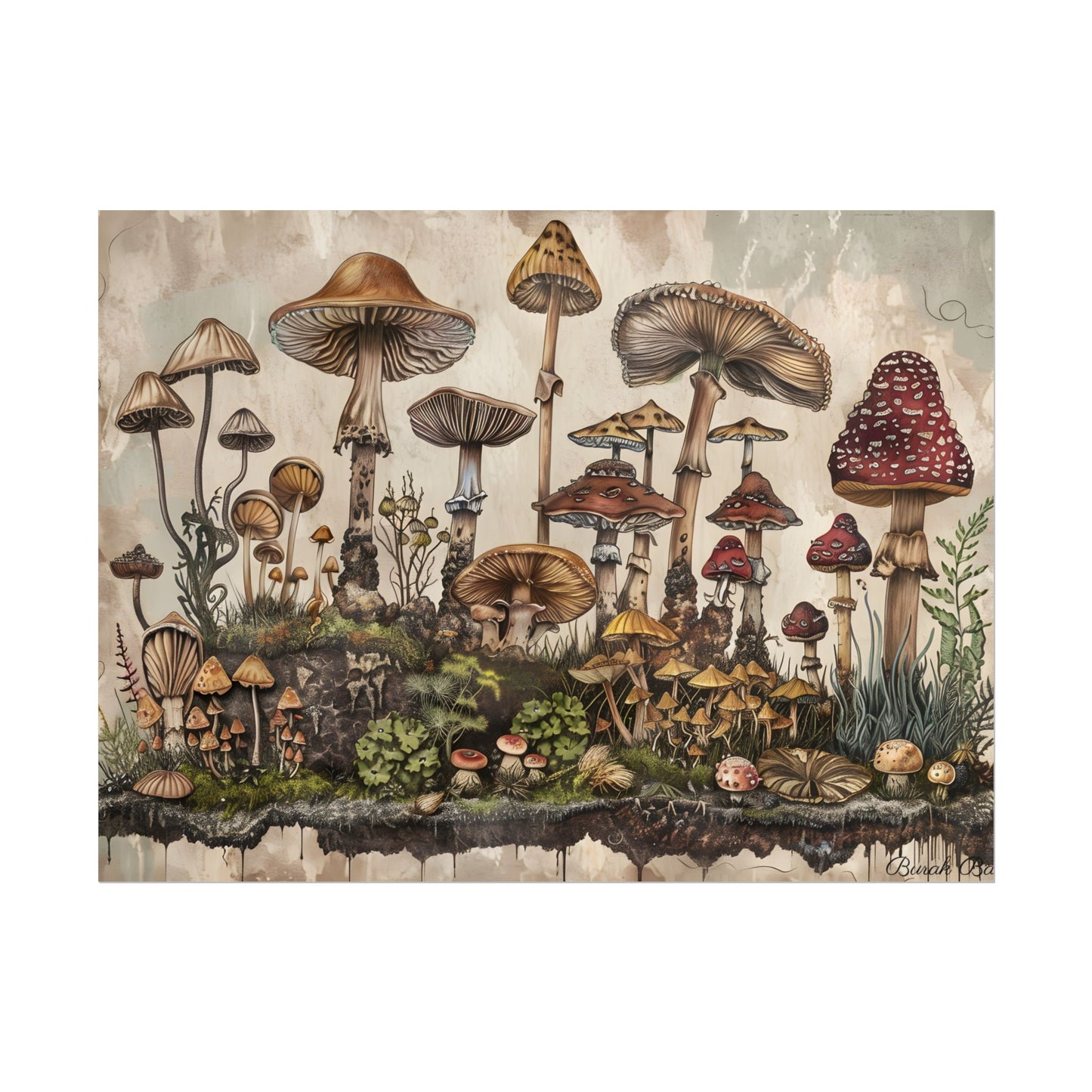 Vintage Mushroom Illustrations: A Collection of Unique Fungi - Poster