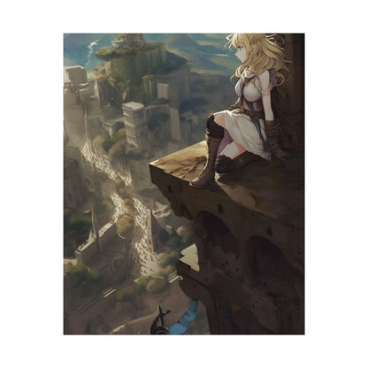 Dramatic Anime Female Portrait: Exclusive Artwork - Poster