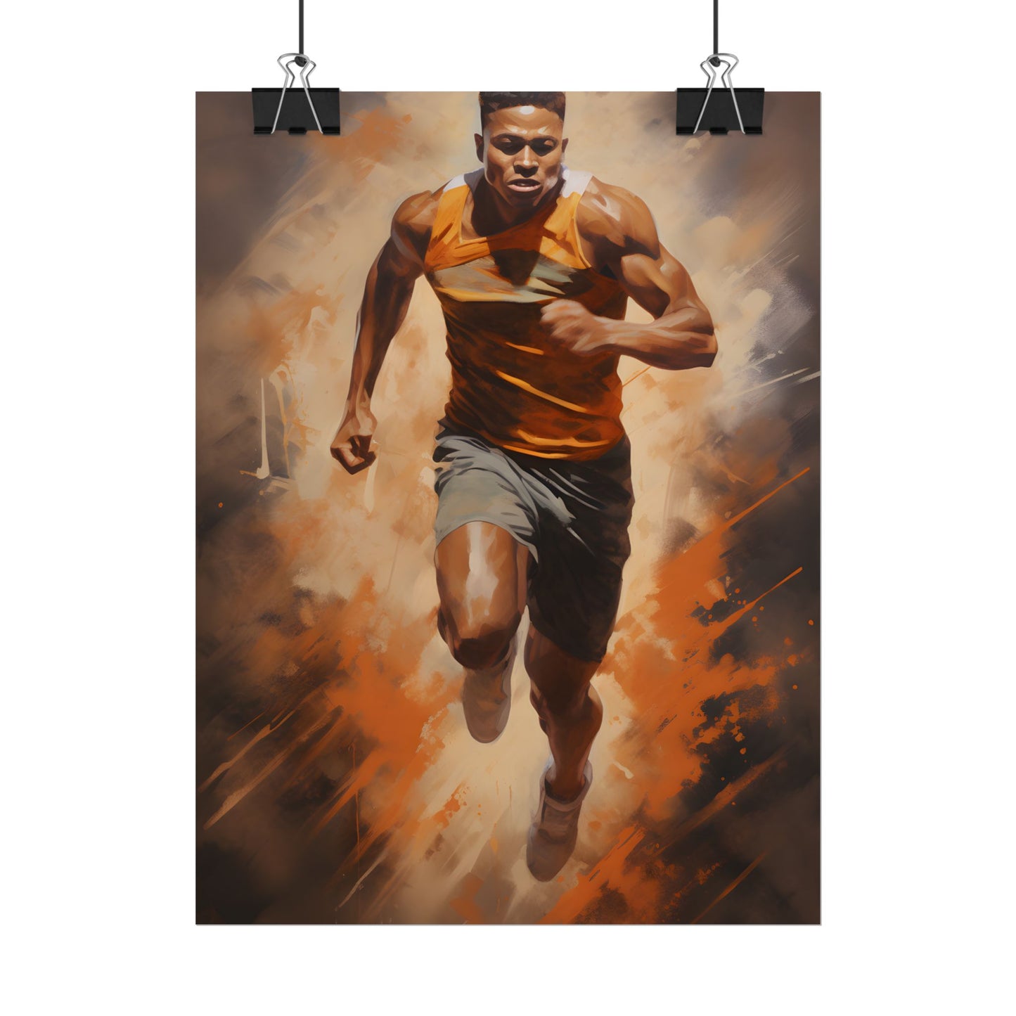 Passionate Fitness Moment: Dedicated Athlete in Action - Poster