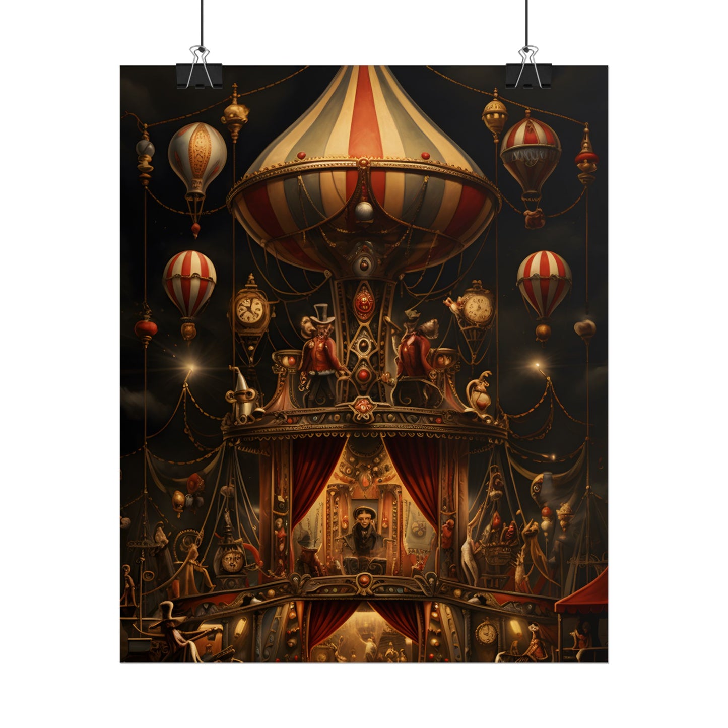 Whimsical Clockwork Circus: A Fantastical Artwork - Poster