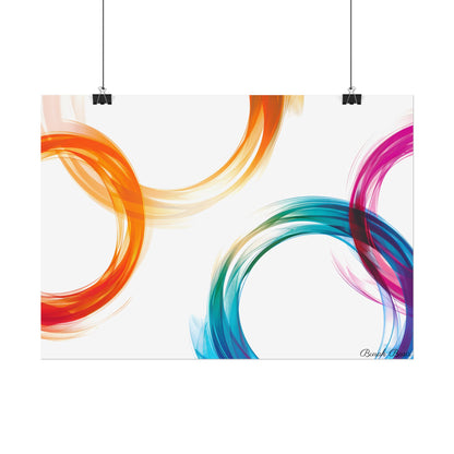 Swirling Abstract Colors: Vibrant Digital Artwork - Poster
