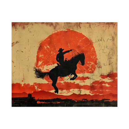 Vintage Rodeo Cowboy: Classic Bucking Bronco Art - Poster