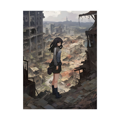 Dramatic Anime Scene: Detailed Bird's Eye View - Poster