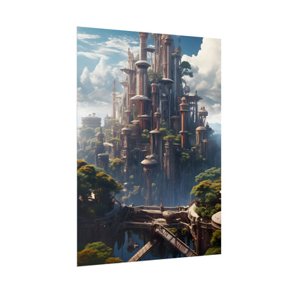 Floating City of Columbia: Breathtaking Modern Urban Landscape - Poster