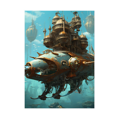 Steampunk Ocean Adventure: Victorian Industrial Voyage - Poster