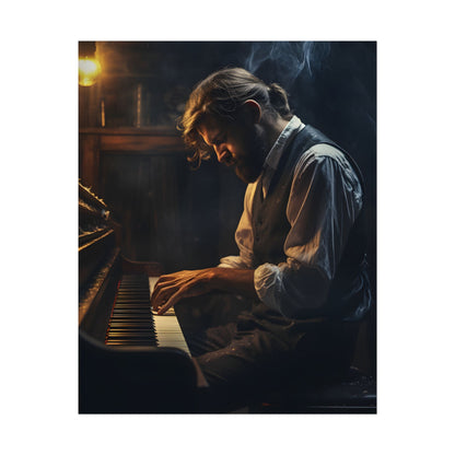 Mysterious Piano Maestro: Musical Artwork - Poster