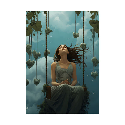 Person at Desk with Laptop: Digital Artwork - Poster