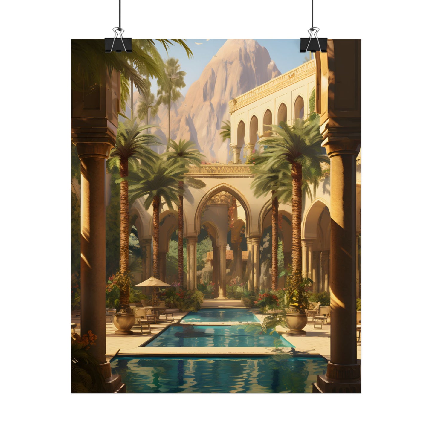 Mythical Desert Oasis: Arabian Nights-Inspired Art - Poster