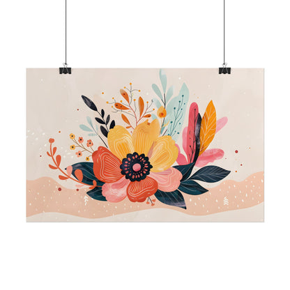 Blooming Growth: Vibrant Flower Artwork - Poster