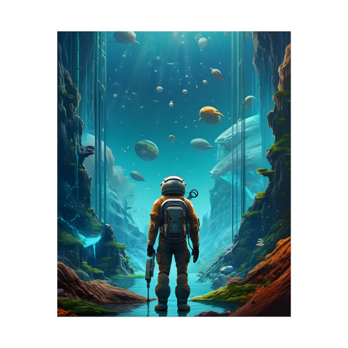 Futuristic Wilderness Explorer: Sci-fi Adventure Artwork - Poster