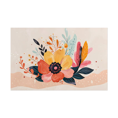Blooming Growth: Vibrant Flower Artwork - Poster