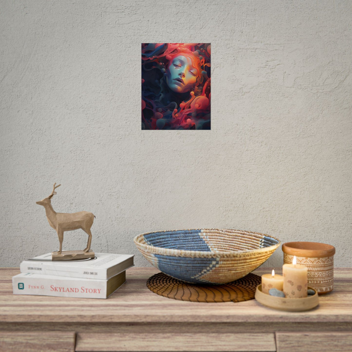 Abstract Cyber Dreamscape: Digital Artwork - Poster