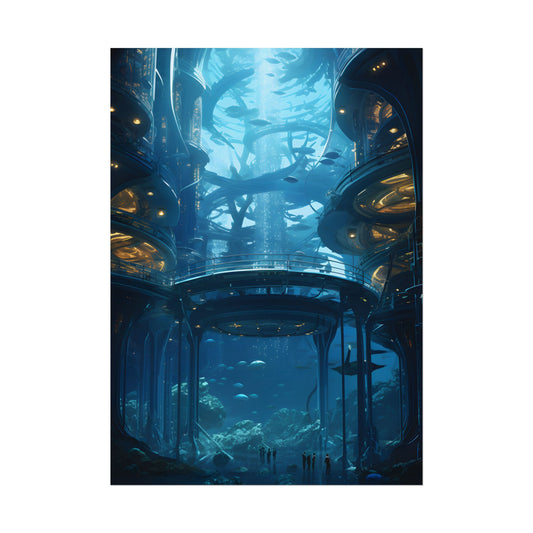 Advanced Underwater City: Visionary Metropol in the Future - Poster