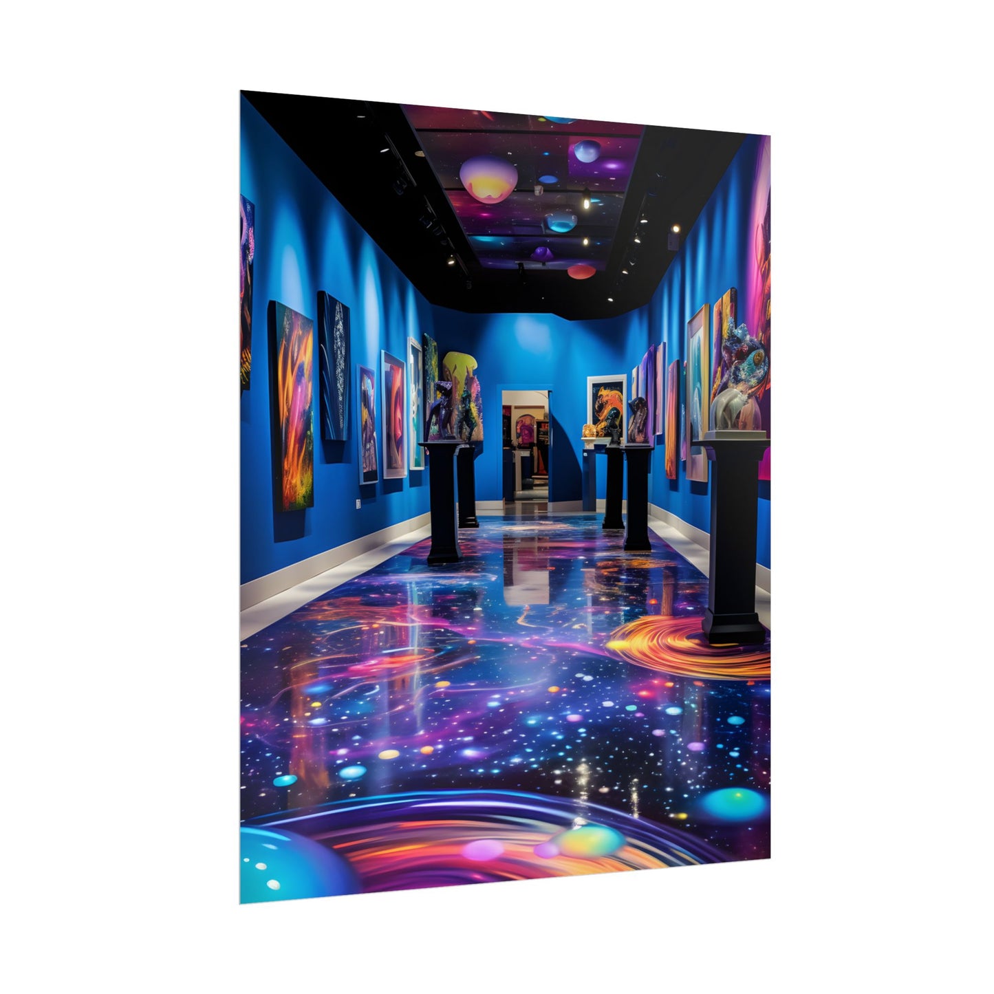 Celestial Art Gallery: Wide-Angle View with Soft Lighting - Poster