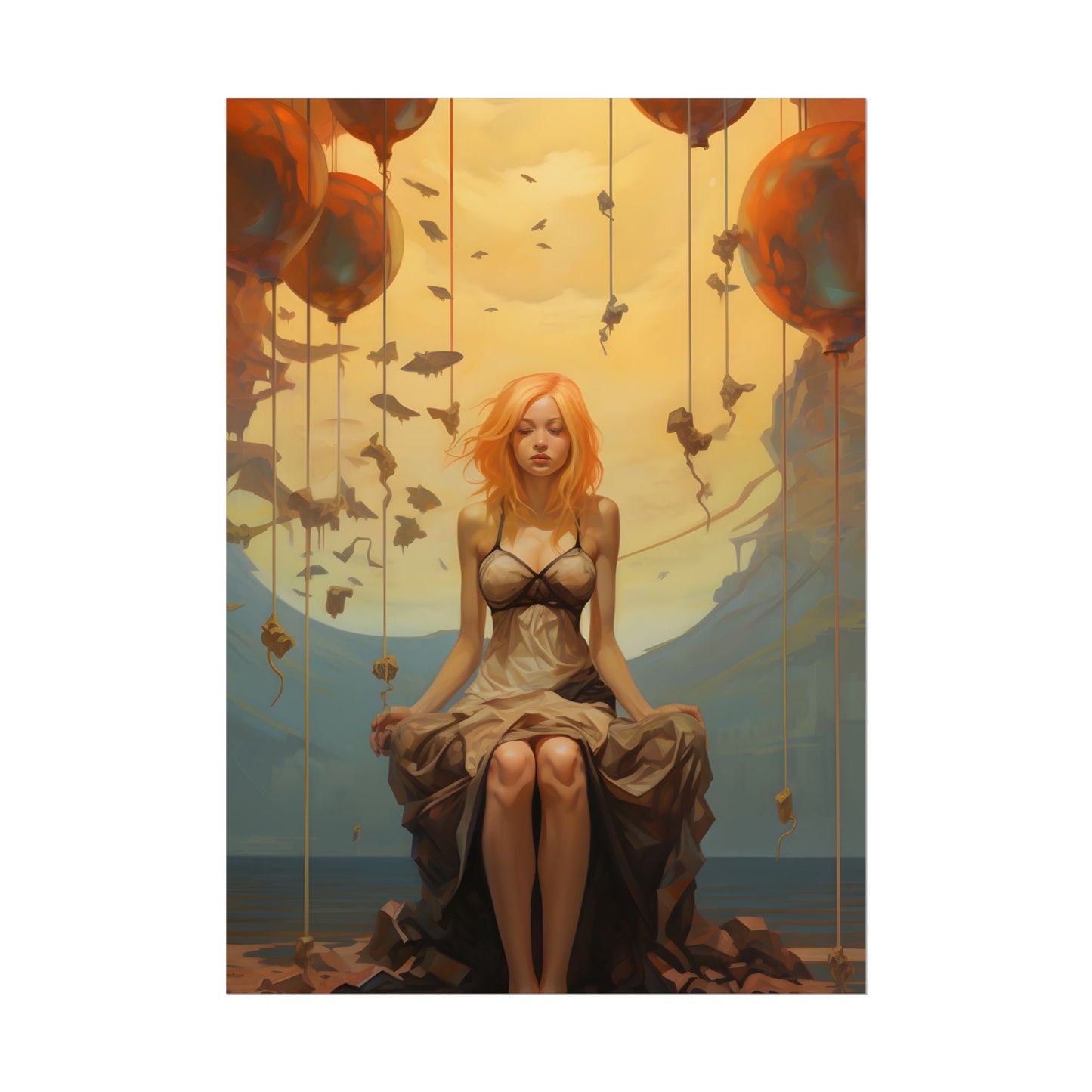 Leg Study in Natural Light: Dark Art Photography - Poster