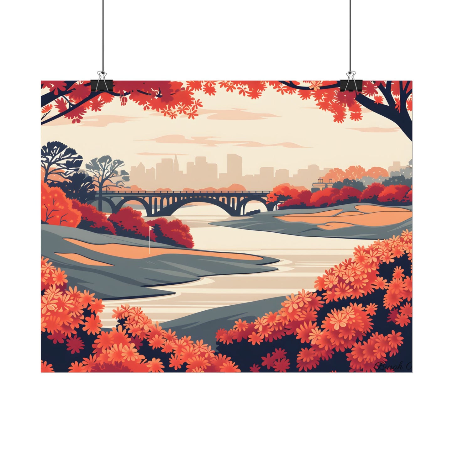 Retro Golf Course Illustration: Classic Greens - Poster