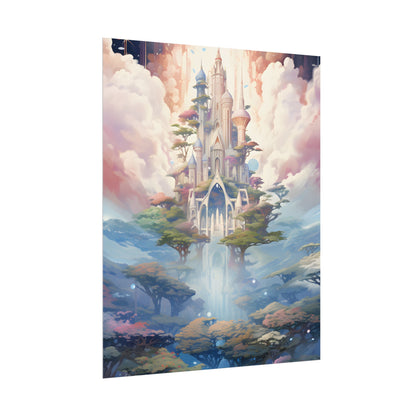 Surreal Floating City in Celestial Fantasy: A Dreamlike Digital Artwork - Poster