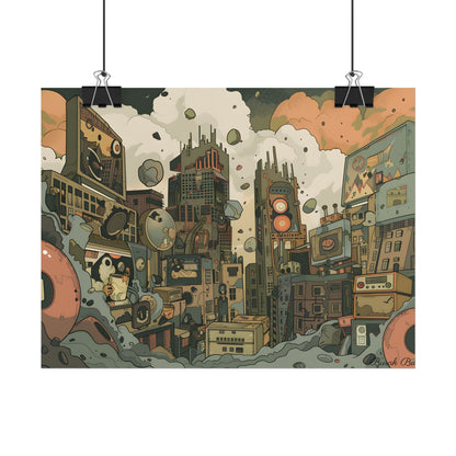 Comic Book Style Iconic Mask: Bold Lines and Dramatic Details - Poster