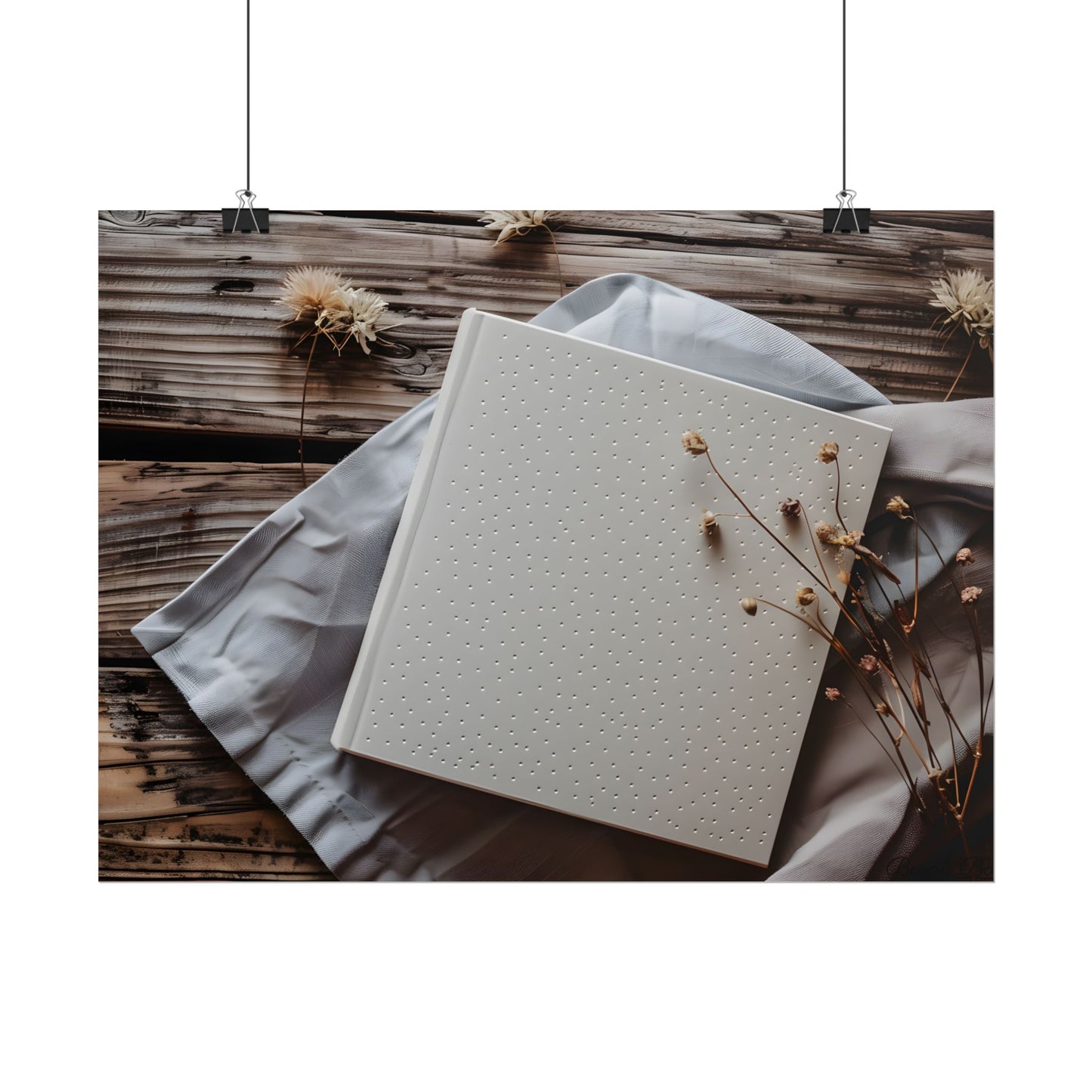 Minimalist Notebook with Embossed Dot Pattern - Poster
