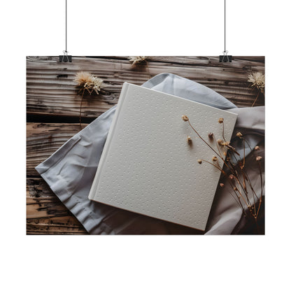 Minimalist Notebook with Embossed Dot Pattern - Poster