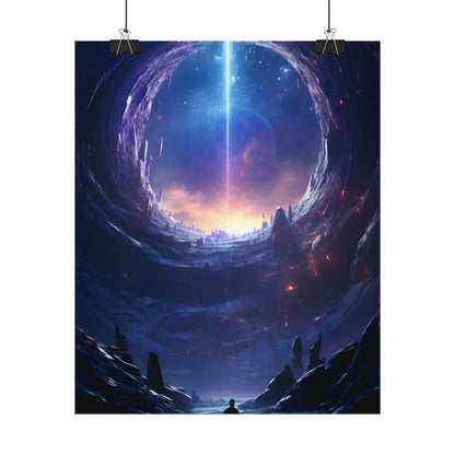 Black Hole Galaxy: Cosmic Digital Artwork - Poster