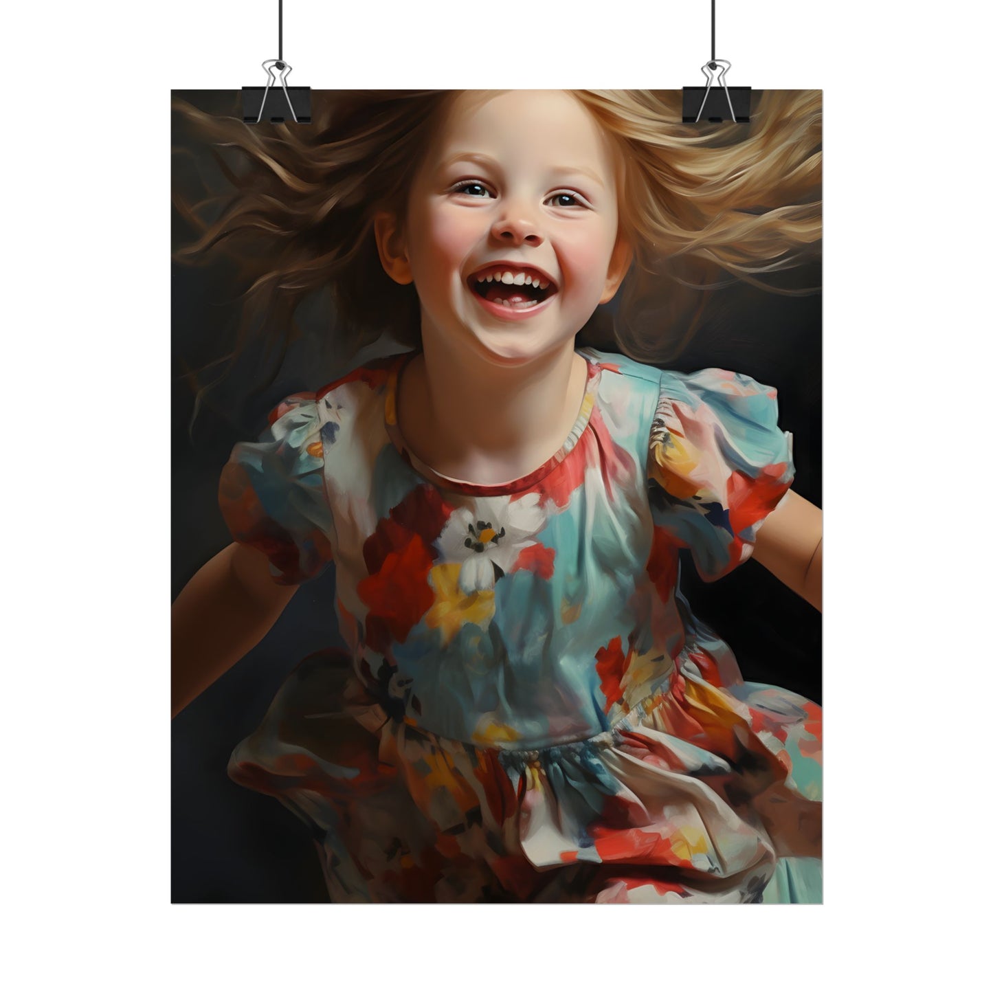 Childhood Innocence Portrait: Intimate Young Boy Artwork - Poster