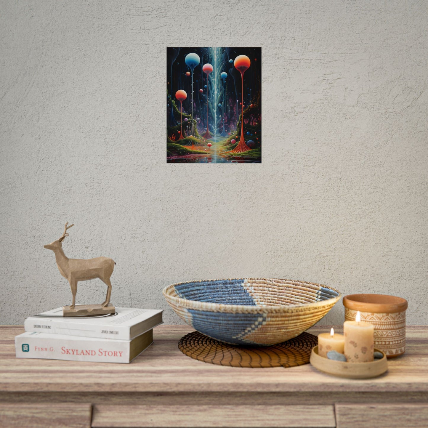 Celestial Dreams: Soft Blue Art Gallery - Poster