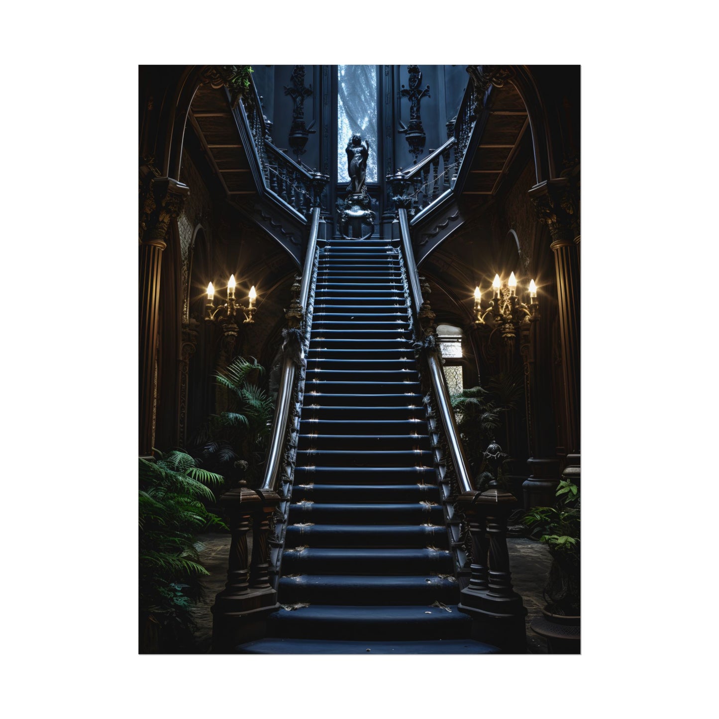 Haunted Victorian Mansion Mystery: Spooky Gothic Artwork - Poster