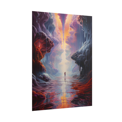 Celestial Dreams: Vibrant Fantastical Landscape Art - Poster