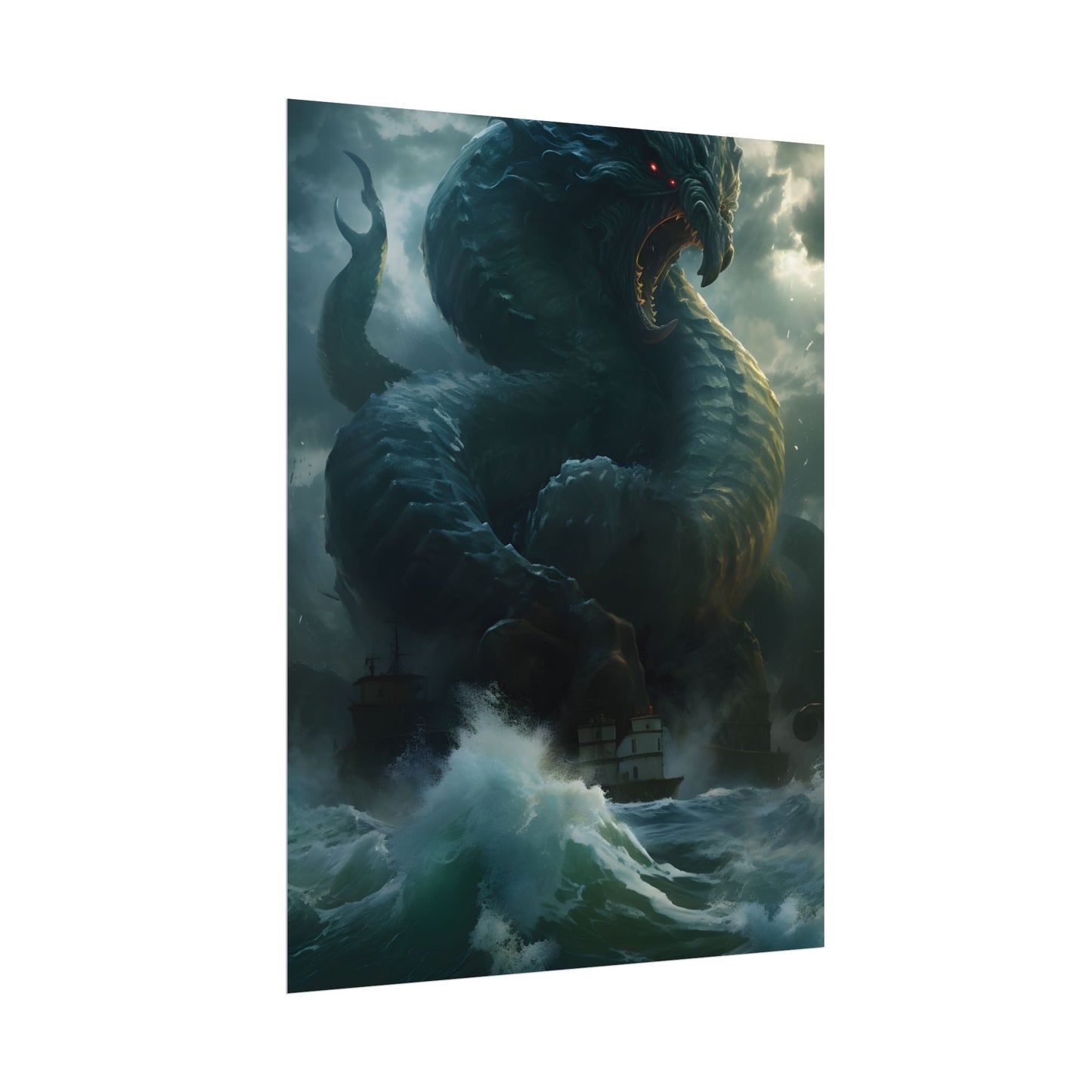 Mythic Sea Monster: Dark Ocean Artwork - Poster