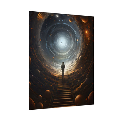 Space-Time Explorer: Intrepid Journey in Black and White - Poster