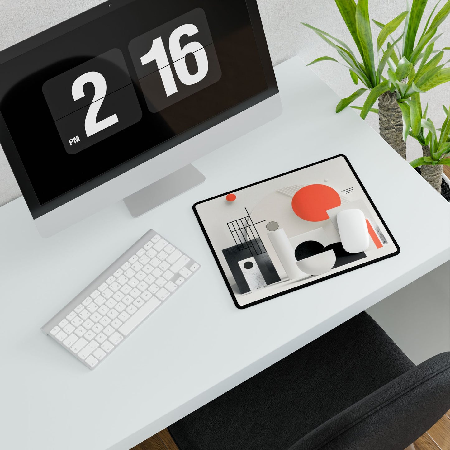 Minimalist Product Mystery: Bold Illustration Art - Desk Mat