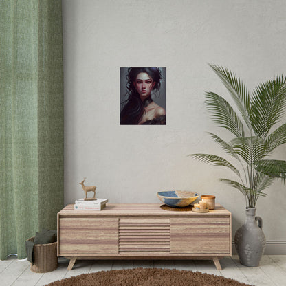 Astonishing Female Portrait: Dr. Black Hair Elegance - Poster