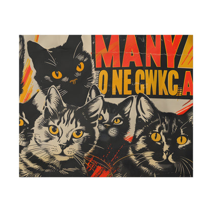 Red Cats in Soviet Motion: A Playful Poster Art - Poster