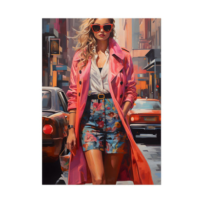 Urban Fashionista: City Street Photography Artwork - Poster