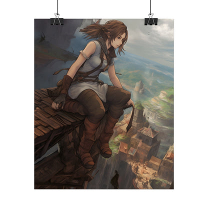Dramatic Anime Birds Eye View: Dynamic Digital Art - Poster