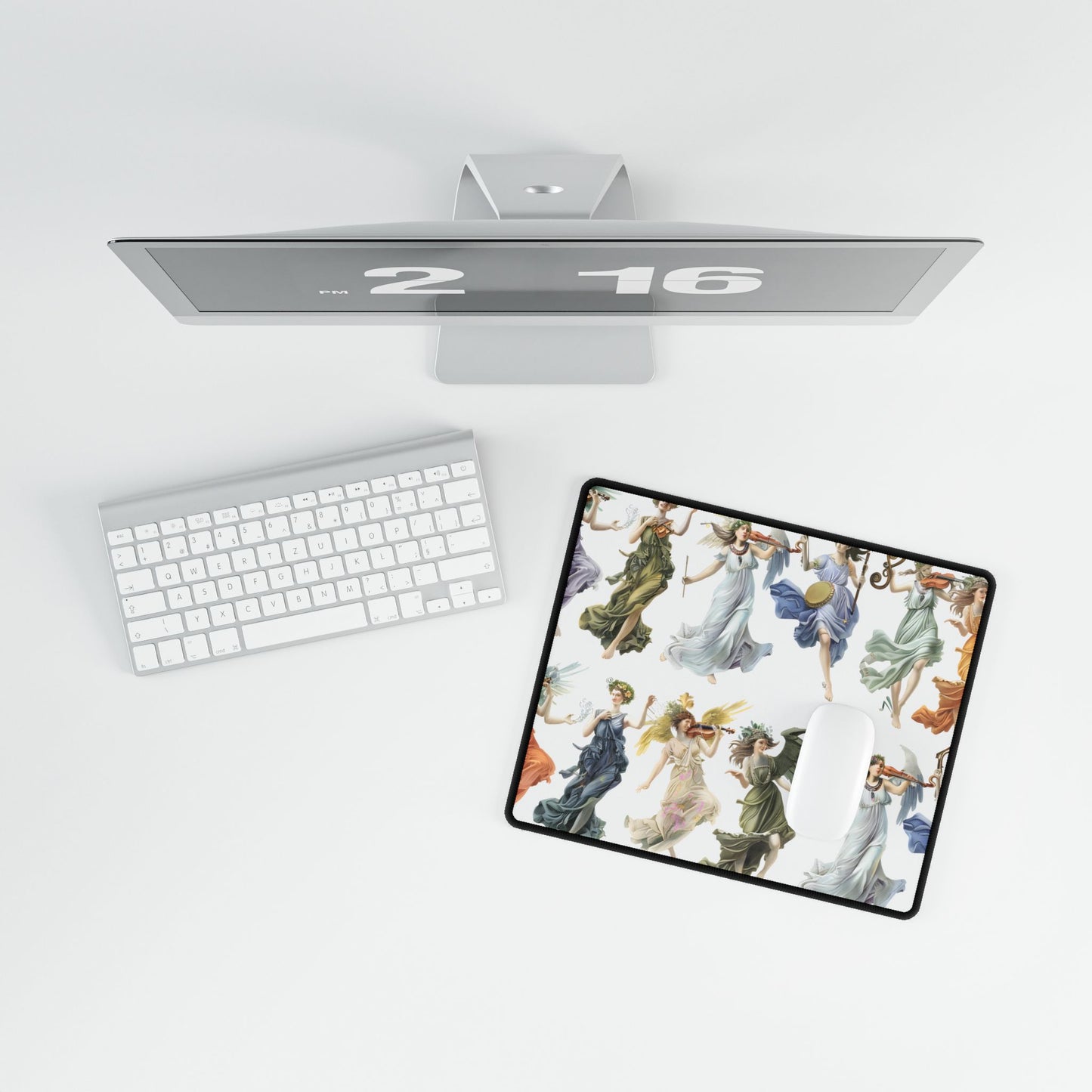 Ethereal Greek Goddesses: Classical Artwork featuring Nine Unique Deities - Desk Mat