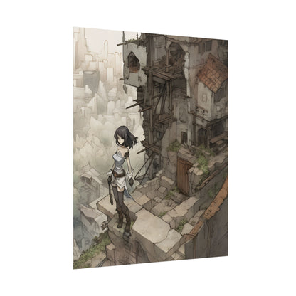 Dramatic Anime Bird Art: Detailed Illustration - Poster