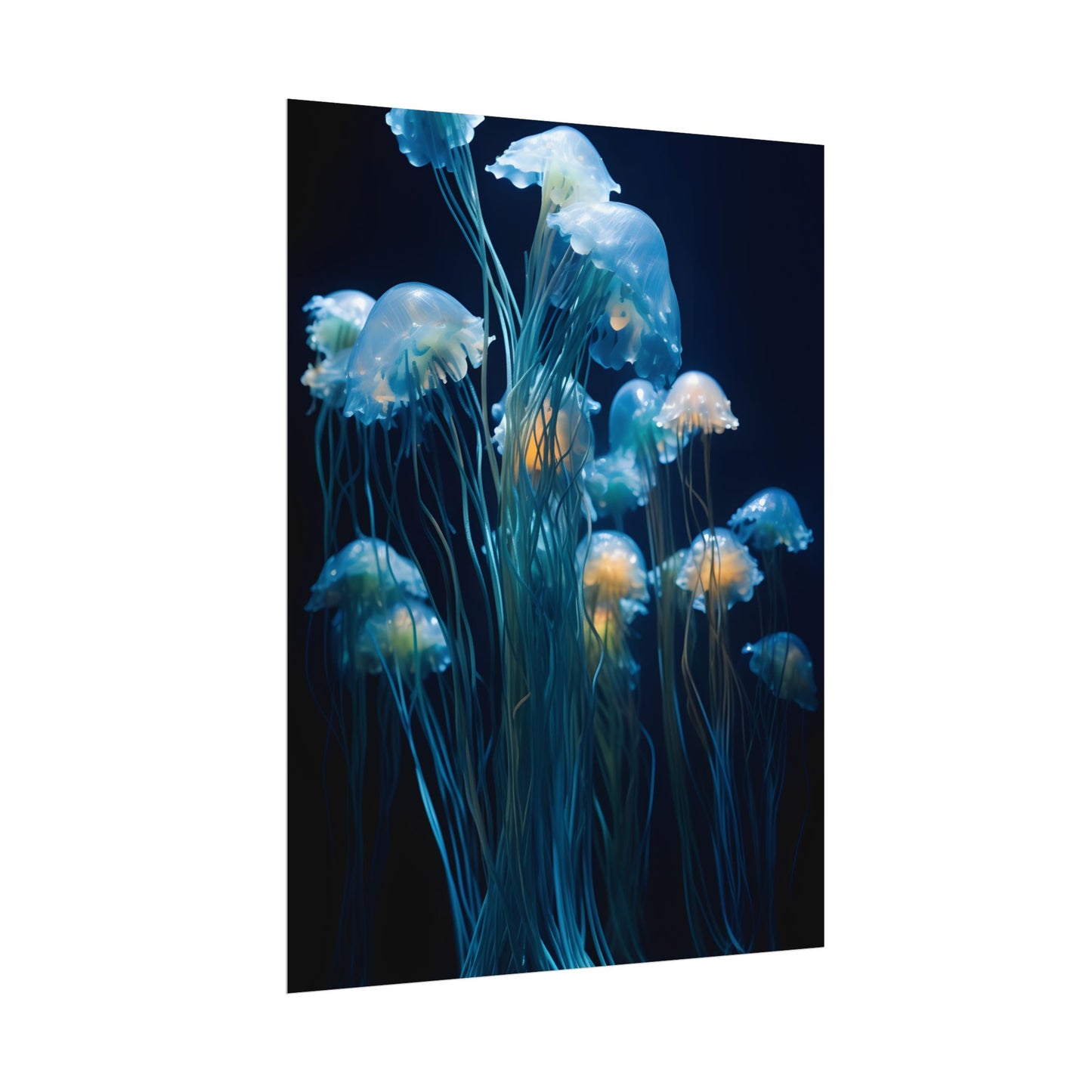 Bioluminescent Oceanic Ballet: Dancer's Magical Night Performance - Poster