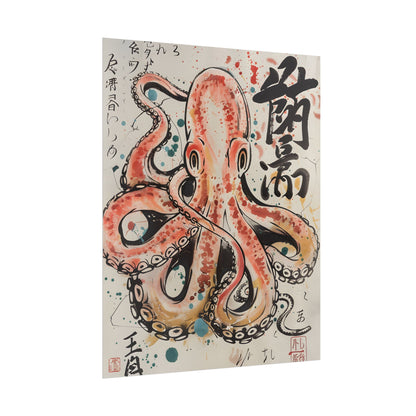 Traditional Japanese Octopus Artwork: Ukiyo-e Print - Poster