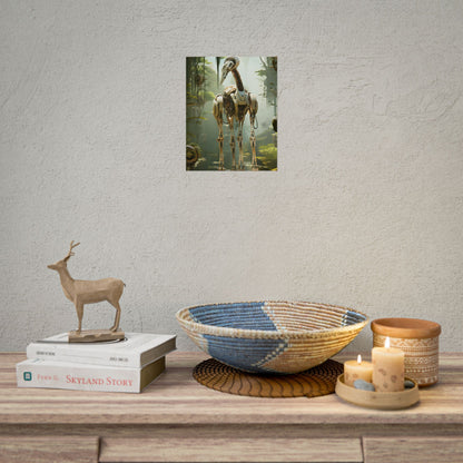 Robotic Guardians of Nature: Serene Wildlife Sanctuary Art - Poster