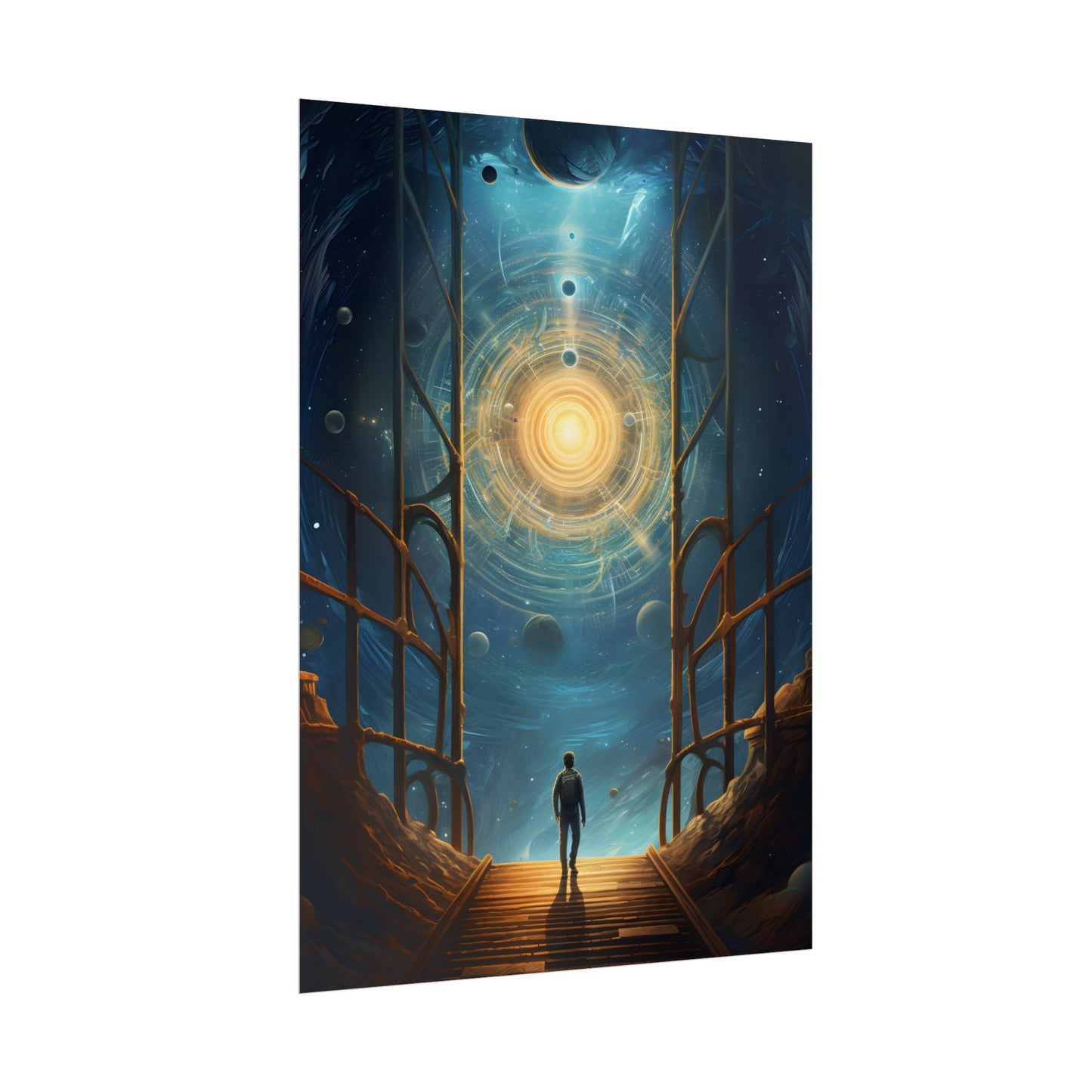 Space Explorer's Journey: Sleek Spacecraft in Stellar Odyssey - Poster