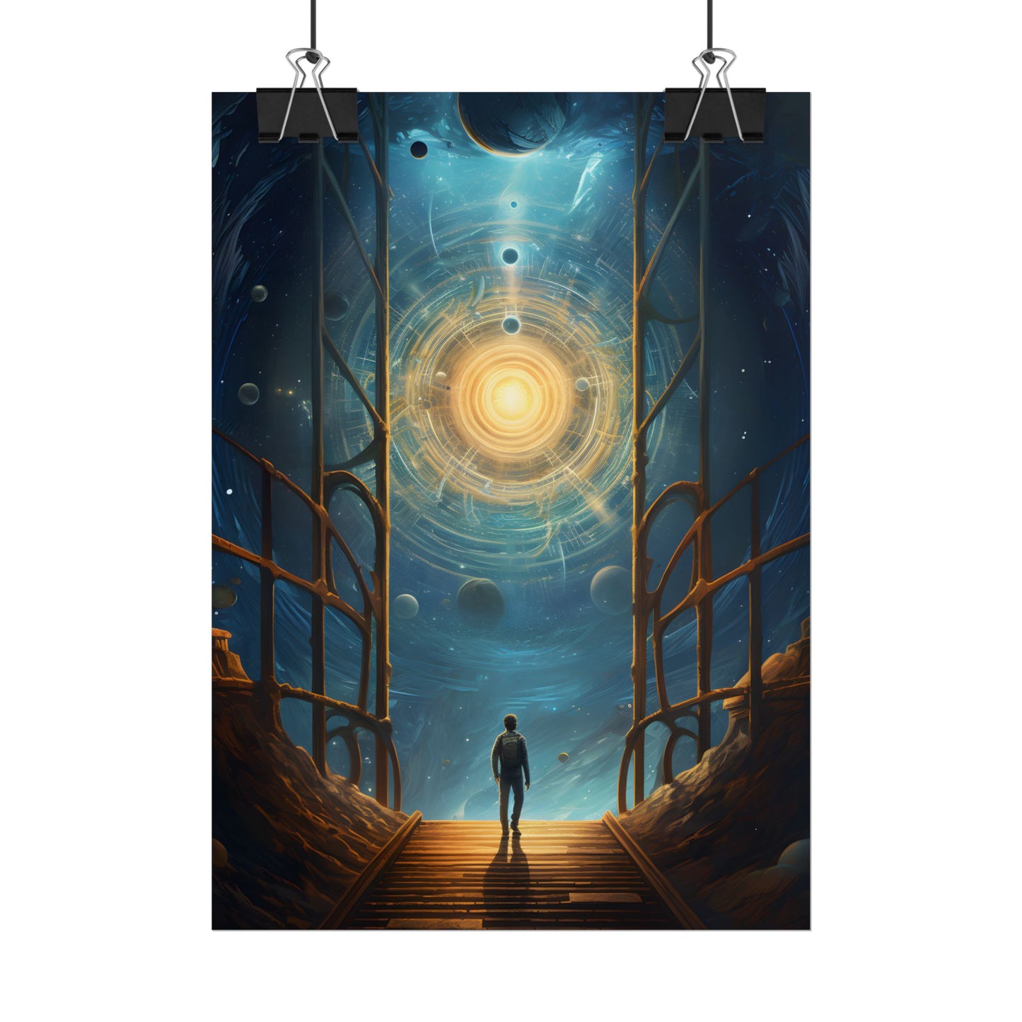 Space Explorer's Journey: Sleek Spacecraft in Stellar Odyssey - Poster