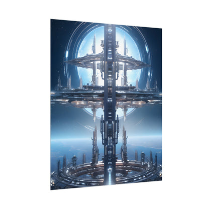 Massive Orbital Space Station: Detailed Artwork - Poster